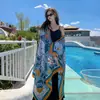 Xale de Praia, Lenço de Gaze com Proteção Solar, Fotografia de Viagem de Verão, Lenço de Férias à Beira-Mar Estilo Étnico, Estilo Longo Versátil para Mulheres