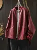 Chaqueta de Cuero PU con Cuello Alto y Doble Bolsillo para Mujer, Corte Holgado, Tallas Grandes, Estilo Primavera, Cardigan Versátil Casual Coreano tipo Baseball
