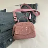2026 Bolso Cruzado para Mujer Estilo Universitario Pana Cremallera Bolso Mensajero de Hombro Vintage Bolso de Mano Casual para Chicas