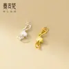 Plata de Ley 925 Chapada Doble Círculo Cola de Pez Hebilla Conexión de Pulsera Hebilla S Hecho a Mano DIY Joyería Accesorios Semi-Terminados Q0238