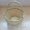 Cesta redonda feita à mão de bambu cesta suspensa de bambu tecelagem de bambu cesta de vegetais de mão cesta de bambu cesta de ovos armazenamento de frutas cesta de bambu tecelagem de bambu utensílios de bambu