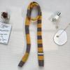 Bufanda de Perro Salchicha de Lana Gruesa de Alta Calidad con Rayas y Bloques de Color para Mujer Estilo Y2K Decorativa de Grado Superior para el Cuello Cálido con Rayas Largas