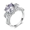 Huajie wish AliExpress Moda Plata 925 Estilo Europeo y Americano Zircón Blanco Mujeres Compromiso Boda Anillo Nupcial