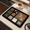 Alfombrilla Drenante para Encimera de Cocina de Lujo Ligero y Alta Calidad, Alfombrilla Absorbente de Tierra de Diatomeas, Alfombrilla para Cafetera, Alfombrilla Térmica Aislante para Escritorio