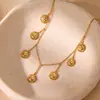 Venta Caliente Simple Colgante de Sol Collar de Acero Inoxidable Moda para Mujer Chapado en Oro de 18K Personalidad Nicho Estilo Ins Joyería de Moda