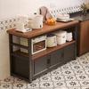 Estante de Cocina Multifuncional Mesa de Corte de Verduras Banco de Trabajo Gabinete de Piso de Múltiples Capas Almacenamiento de Platos Horno de Microondas Gabinete Lateral