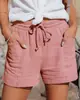 2024 Ropa de Verano Transfronteriza Europea y Americana Nueva para Mujer Amazon wish Pantalones Cortos de Pierna Ancha Sueltos de Encaje con Cordones para Mujer