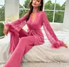 2024 Novo Estilo Sexy Conjunto de Pijama para Casa Amazon Cross-Border com Punhos, Camisola Sexy Diretamente do Fabricante