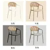 Sillas de plástico para el hogar con respaldo de ratán, mesas y sillas de comedor para patio exterior, sillas de comedor de plástico al aire libre para balcones de tiendas de té de leche
