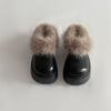 Zapatos de medio soporte 2024 invierno nuevos de suela gruesa baotou zapatos Mao Mao forrados de lana cálidos de un paso botas de nieve realzadas