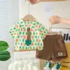 Conjunto de Ropa de Verano para Bebé 2025 Nuevo Elegante Ropa Infantil para Niños Conjunto de Dos Piezas Camisa de Manga Corta Fina de Verano para Niños Moderno