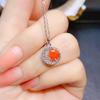 Venta al por mayor de fábrica Popular Colgante de Ópalo de Fuego Natural Plata S925 Incrustado Piedra Principal 6*6 Joyería de Lujo Venta Directa de Fábrica