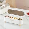 Caja de condimentos de cocina de cuatro compartimentos, una sola pieza, multifunción, para el hogar, para condimentos, azúcar, sal, azúcar, caja de almacenamiento
