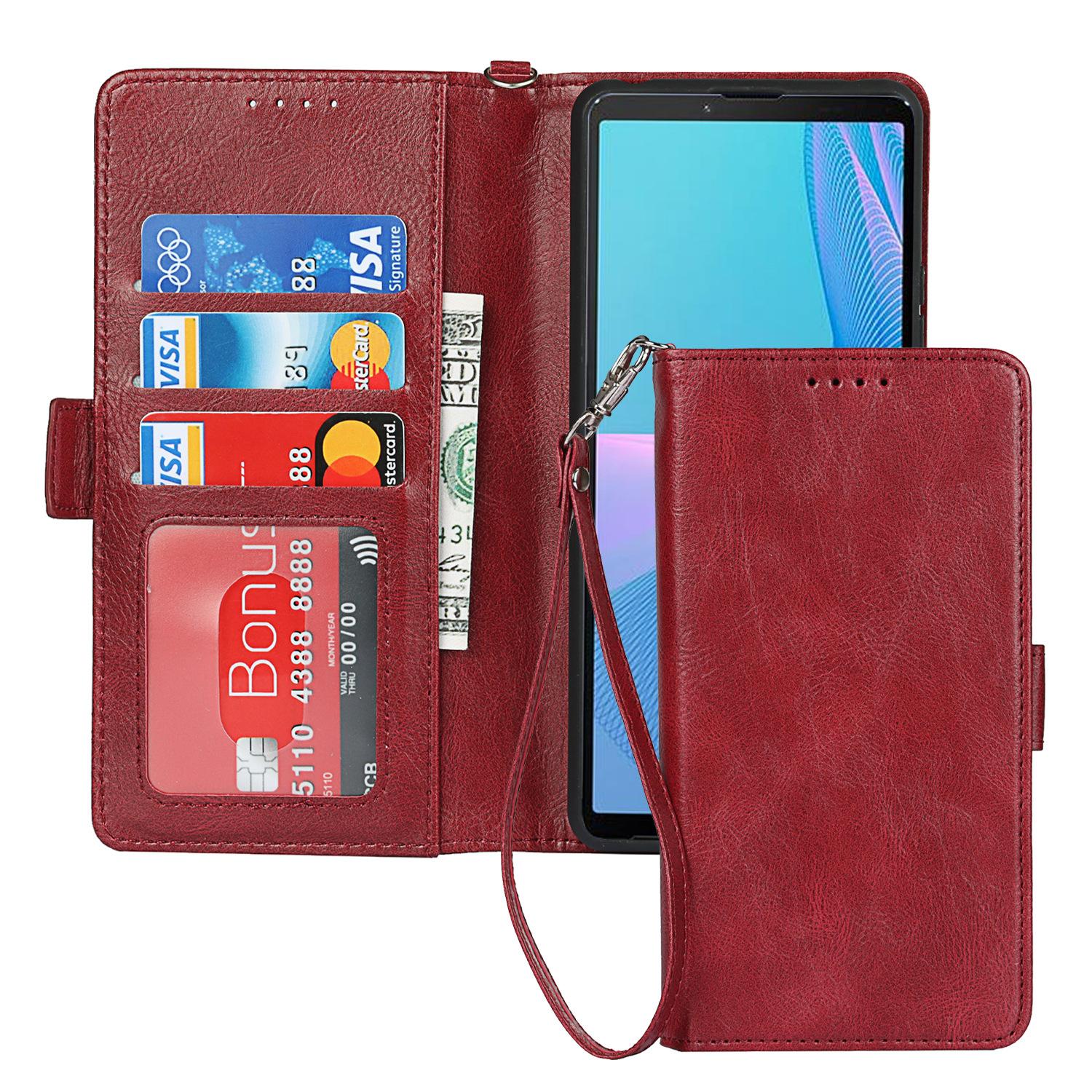 Xperia 10 III 中扣复古双折边翻盖皮套