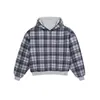 Chaqueta a Cuadros con Capucha para Hombre 2026 Otoño Nueva Estilo Retro Americano Casual Versátil Sudadera Estudiante Corte Holgado