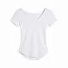 Camiseta para mujer de cuello en V hombro normal corte ajustado favorecedora de manga corta para mujer verano para ir al trabajo versátil color liso top de lyocell tencel