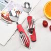 Set Multifuncional Desmontable de Seis Piezas: Cuchillo, Tenedor y Cuchara, Set Plegable de Cuchillo y Tenedor, Cuchillo Multifuncional, Cuchillo de Regalo