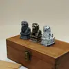 León de Resina de Cemento Simulado Estilo Chino Micro Paisaje Jardinería Bonsái Oficina Hogar Escritorio Nicho Adorno Artesanal