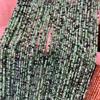 Cuentas de 2 mm con forma de tesoro rojo y verde, piedras semipreciosas facetadas, cuentas Mimi, joyería de moda DIY, collar XL
