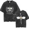 Camiseta Lavada Vintage de la Escuela de Guerra Basgiath Cuarta Ala Dragón