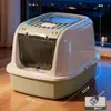 Arenero Completamente Cerrado para Gatos, Inodoro Plegable Tipo Cajón Grande Desodorizante para Gatos, Suministros para Gatos Extra Grandes Anti-Salpicaduras Inodoro