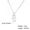 Colgante de acero de titanio con forma de bolígrafo simple y lindo con corte de dibujos animados, directo de fábrica, para niño hueco, material 304, collar de acero inoxidable