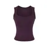 Estilo de chica atractiva puramente deseable, cuello redondo grande, hombro estrecho, top sin mangas tipo camiseta, nuevo top básico casual ajustado versátil de verano para mujer
