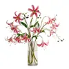 Flores de Lirio Simuladas Impresas en 3D para Decoración de Sala de Estar y Mesa de Comedor, Flores Artificiales de Lirio de 4 Cabezas, Flores Falsas para Arreglos Florales de Salón de Bodas