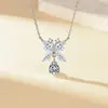 2 quilates imitação moissanite colar feminino banhado pt950 platina clavícula cadeia oito corações oito flechas zircão pingente de jóias