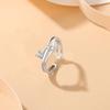 Anillo de línea de plata esterlina 925 para mujer, estilo coreano, microinlaid, diseño nicho, estilo Chanel, anillo para el dedo índice, anillo abierto, pulsera de joyería