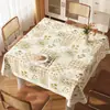 Estilo Pastoral Pequena Flor PVC Toalha de Mesa Impermeável, à Prova de Óleo, Resistente ao Calor, Patchwork Xadrez, Toalha de Mesa Retangular para Mesa de Jantar para Uso Doméstico