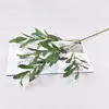 Ramo de hojas de olivo de 6 tenedores con flores artificiales para decoración de bodas, con hojas y flores, ramas de olivo largas, plantas artificiales al por mayor