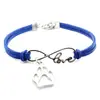 Moda transfronteriza de Amazon pulsera de cuerda de terciopelo de garra de perro de 8 palabras amorosa pulsera hecha a mano venta directa de fábrica al por mayor