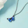 Elegante y con estilo para el uso diario, collar con colgante único de mariposa iridiscente para la clavícula, collar hermoso y de moda para mujer