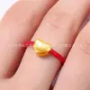 Anillo de Oro Puro 999 para Mujer, Estilo Nuevo, Anillo Trenzado de Cuerda Tejida Hecho a Mano, 24K, Venta al por Mayor para Regalos
