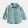 Camisa de manga larga para niños al por mayor 2025 primavera nueva camisa estampada para niños moda coreana top de manga larga para bebé