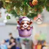 Nuevo Colgante de Coche de Acrílico Plano Lindo de Becerro Navideño Decoración Adorno de Navidad