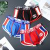 Ropa interior de algodón puro para hombre estilo deportivo talla grande personalizada pantalones de talle medio transpirables holgados color puro nuevo estilo bóxers de algodón