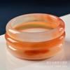 Pulsera de Ágata Tipo Hielo Color Miel, Pulsera de Calcedonia de Color Bonito, Pulsera Tira de Belleza para Mujer Azúcar de Hielo Pera de Nieve, Pulsera Roja Koi