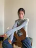 Hebilla de fuegos artificiales. Camiseta suave acanalada, nueva camiseta básica de otoño e invierno para mujer, corte ajustado, elástica, interior agradable a la piel