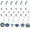2025 Nuevo Juego de Vajilla para Fiesta de Temporada de Graduación Azul Par de Adultos Plato de Papel Vaso de Papel Banderín Fiesta Pe Mantel de Fiesta