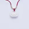 Plata de Ley S999 Bolsa Pequeña Bolsa de la Suerte Completamente de Plata Collar Colgante Moda Versátil Tejido a Mano Cordón Colgante Collar con Cuerda Roja para Mujer