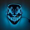 Los fabricantes ofrecen máscara luminosa en forma de V para Halloween, evento de fiesta aterrador de terror, máscara luminosa LED de calavera.