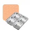Contenedores de Acero Inoxidable para Snacks con Tapas de Silicona, Cajas de Snack Bento a Prueba de Fugas, Contenedores de Metal Reutilizables con Múltiples Compartimentos para Almuerzo, Aptos para Lavavajillas, Almacenamiento de Alimentos para Preparación de Comidas, Trabajo y Viajes