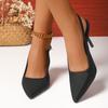 Comércio Exterior Transfronteiriço Tamanho Grande Salto Alto Bico Fino Salto Agulha Dedo Vazio Fivela Sandálias Sapatos de Moda Feminina