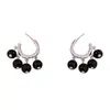 Pendientes de Aro Vintage de Cristal con Aguja Plateada Estilo Étnico Modernos Pendientes de Botón de Lujo Ligero con un Diseño Único Pendientes Versátiles para Mujer