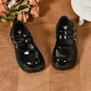 Sapatos de Couro para Meninas 2026 Novo Modelo Primavera e Outono Sapatos de Performance Infantil Sapatos de Dança Pretos Sapatos de Princesa para Meninas, para Crianças Maiores