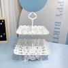 Soporte para postres de boda, estante de exhibición, decoración, bandeja para pasteles, estante para platos de postre, bandeja de decoración hueca, decoración para la hora del té, decoración de mesa, decoración de cumpleaños