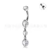 Clavo de Ombligo de Titanio F136 Colgante de Circonita Anillo de Ombligo Venta Caliente en Amazon Joyería para Piercings de Aleación de Titanio G23 Venta al por Mayor