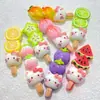 Gato de fruta pequeno, espinheiro cristalizado, adesivos de brinquedo para acessórios de cabelo DIY feitos à mão, presilhas de cabelo, pequenos acessórios de resina, chaveiros